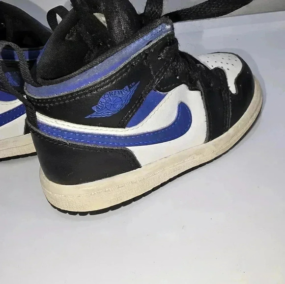 Nike Air Jordan 1 Mid TD Blue White Black Baby Toddler Shoes 640735-140 Size 7 - Picture 3 of 11